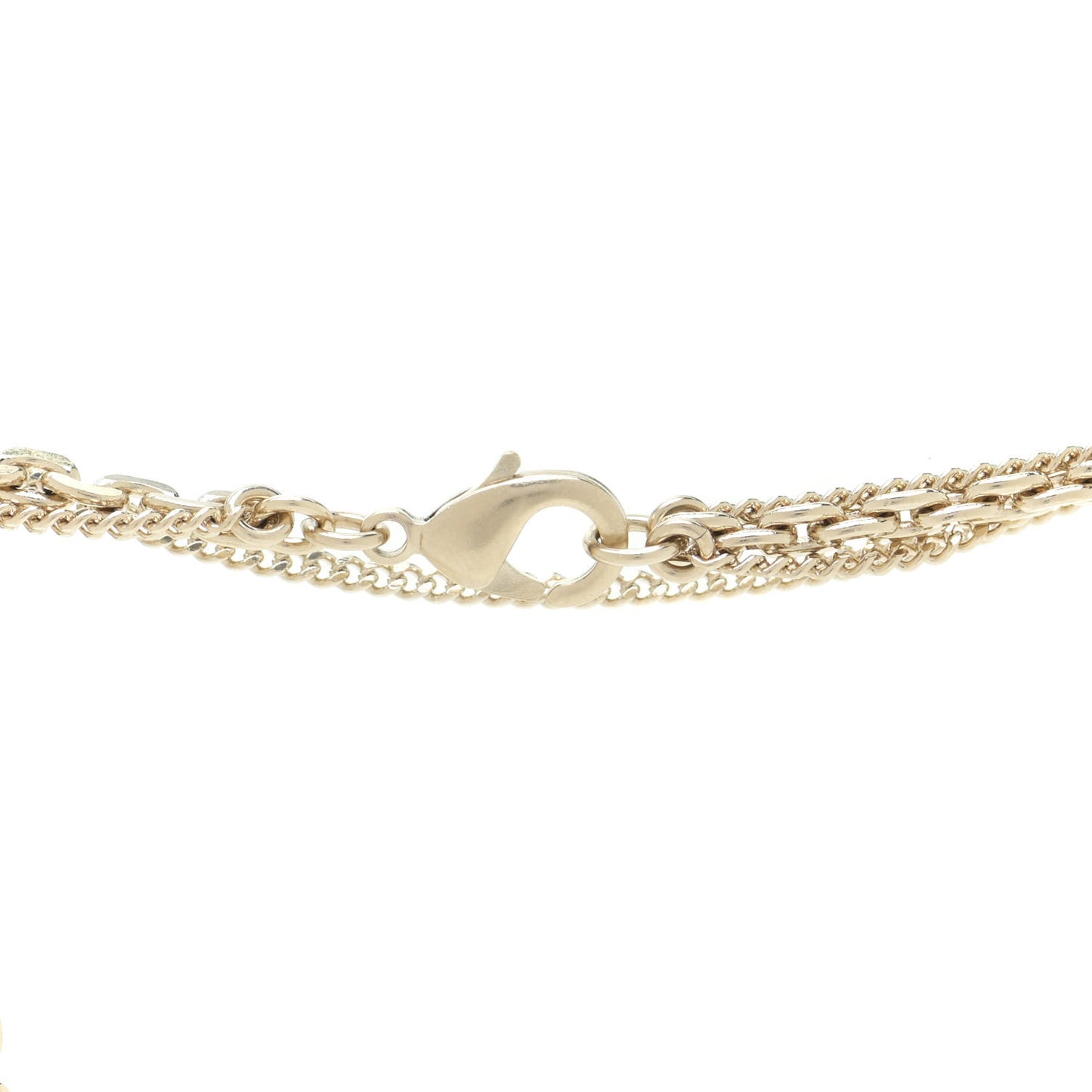 Crystal CC Multi Strand Chain Necklace Gold