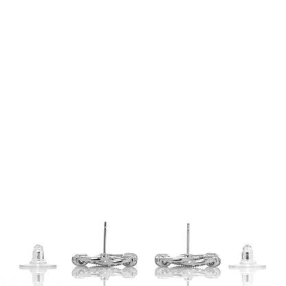 Chanel Crystal CC Earrings Silver 3 of 4