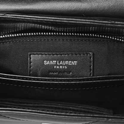 Saint Laurent Calfskin Y Quilted Monogram Toy Loulou Crossbody Bag Black 7 of 12