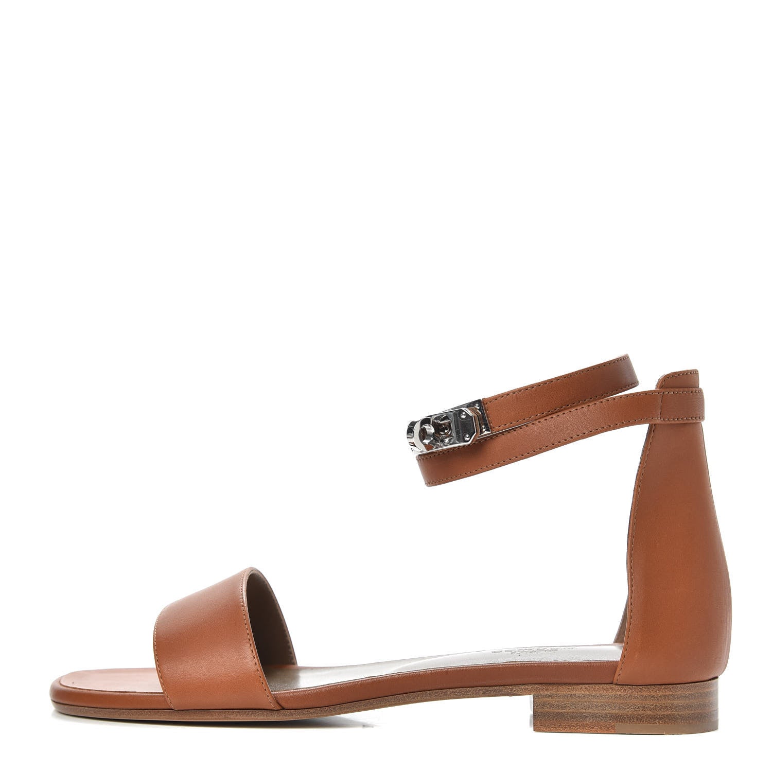 Hermes Heritage Calfskin Baia Sandals 37 Naturel 1 of 9