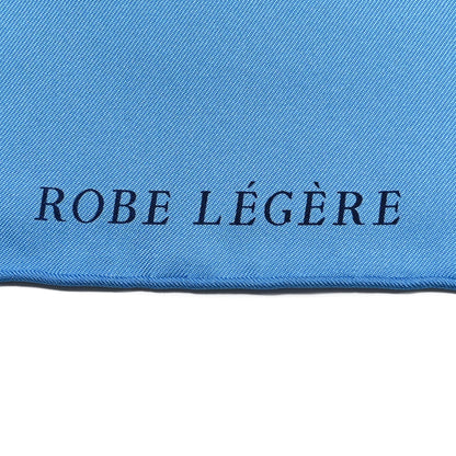 Hermes Silk Robe Legere Scarf 90 Bleu Azure Ocre Roux 5 of 6