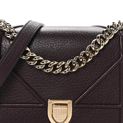 Christian Dior Grained Calfskin Small Diorama Flap Bag Burgundy 8 of 10