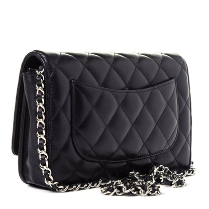 Chanel Lambskin Quilted Wallet On Chain WOC Black 4 of 11