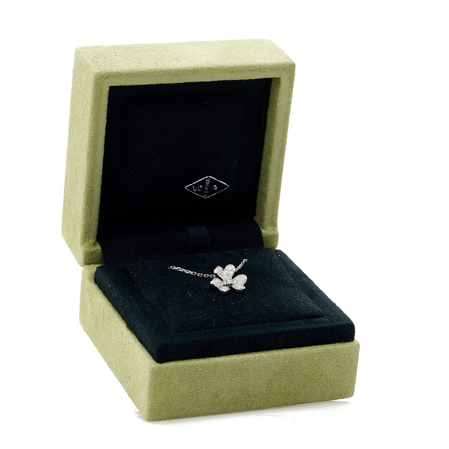 Van Cleef & Arpels 18K White Gold Diamond Mini Frivole Pendant Pave Necklace 6 of 6
