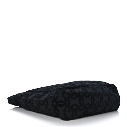 Chanel Terry Cotton CC Beach Tote Black 4 of 9