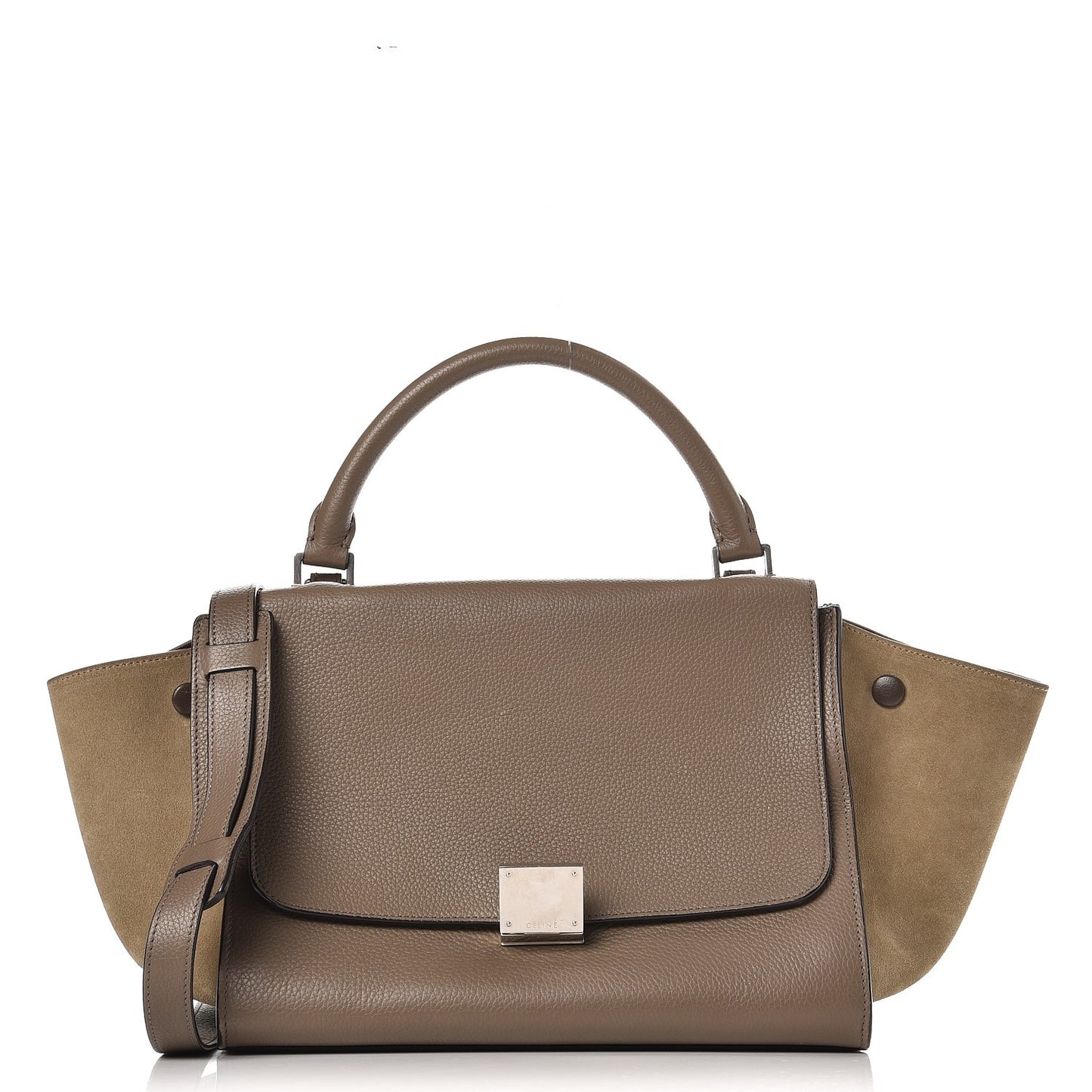 Drummed Calfskin Suede Small Trapeze Souris