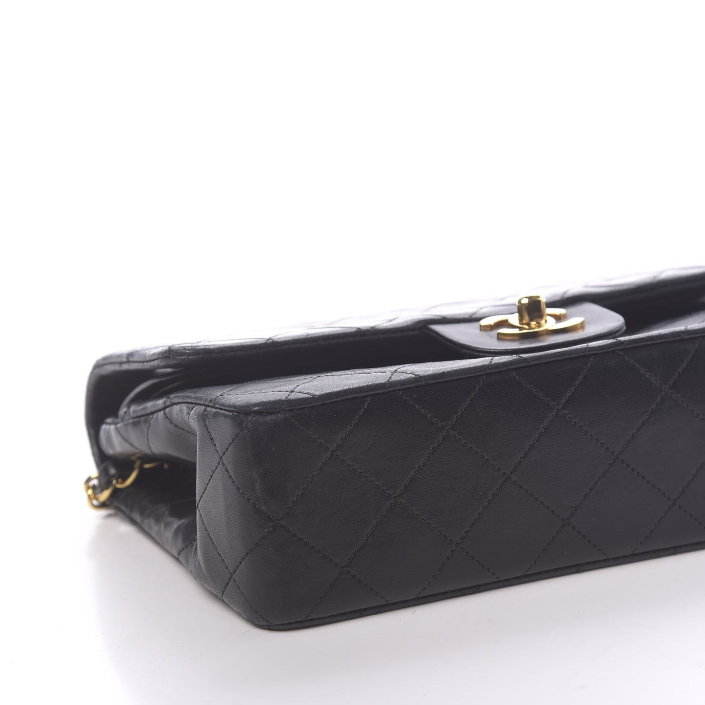 Lambskin Quilted Small Double Flap Black