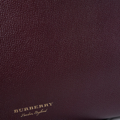 Burberry Grainy Calfskin House Check Medium Banner Tote Elderberry 10 of 29