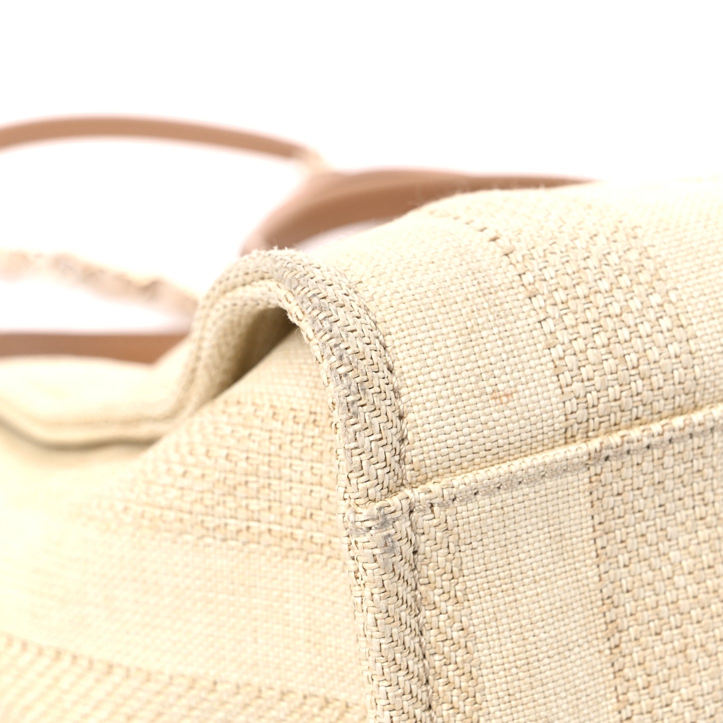 Mixed Fibers Striped Medium Deauville Tote Beige