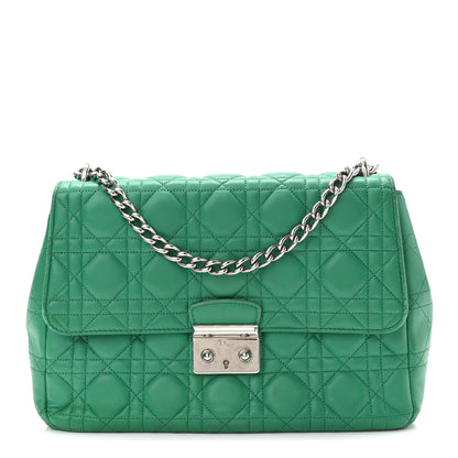 Christian Dior Lambskin Cannage Large Miss Dior Flap Green 1 of 11