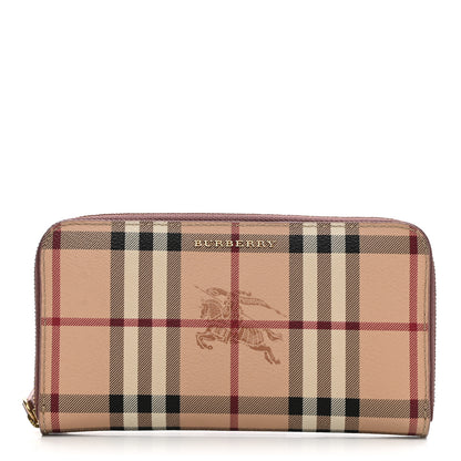 Burberry Haymarket Check Large Ziggy Zip Around Wallet Dusty Pink 1 of 6