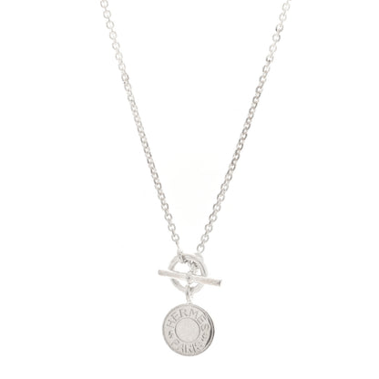 Hermes Sterling Silver Amulettes H Confettis Pendant Necklace 1 of 5