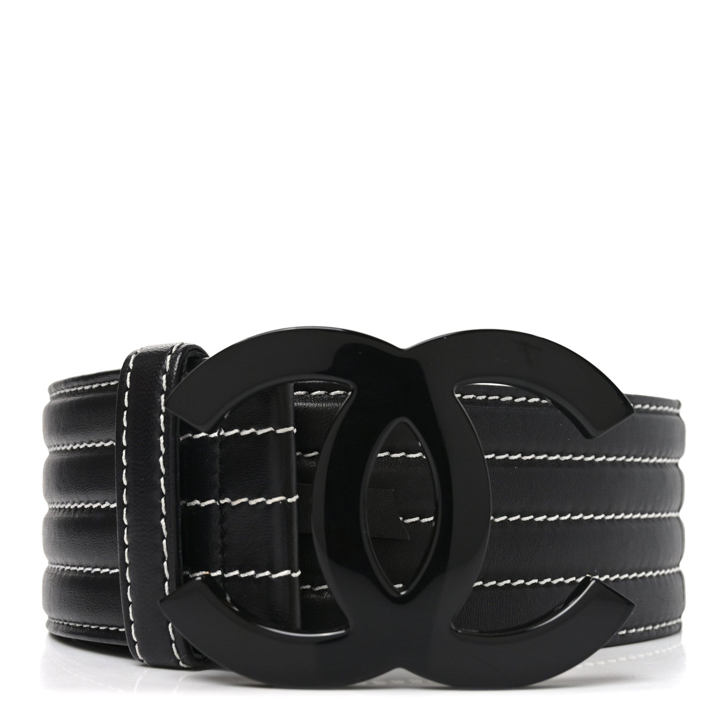 Chanel Calfskin Stitched CC 90 36 Belt Black 1 of 8