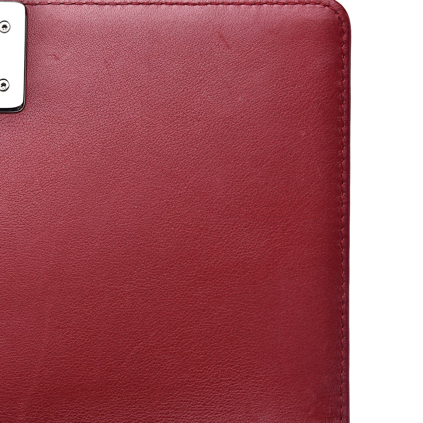 Patent Calfskin Quilted Medium Plexiglass Boy Flap Red