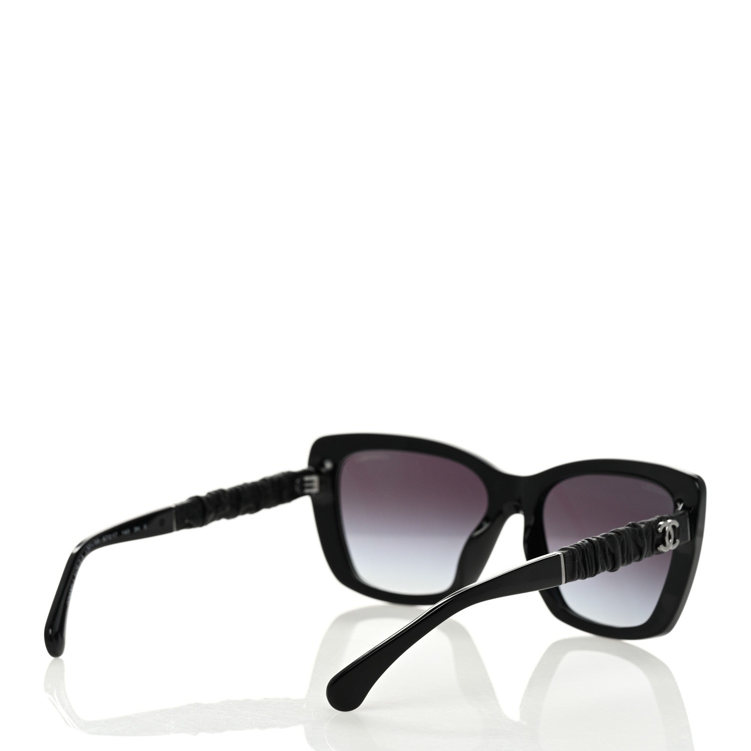 Chanel Acetate Calfskin Polarized Square Sunglasses 5476-Q-A Black 4 of 8