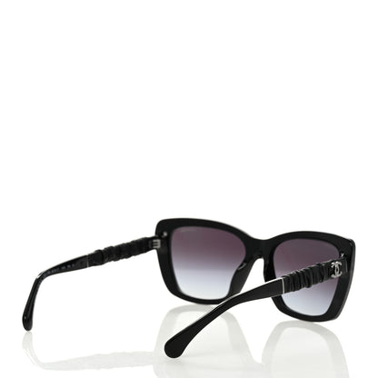 Chanel Acetate Calfskin Polarized Square Sunglasses 5476-Q-A Black 4 of 8
