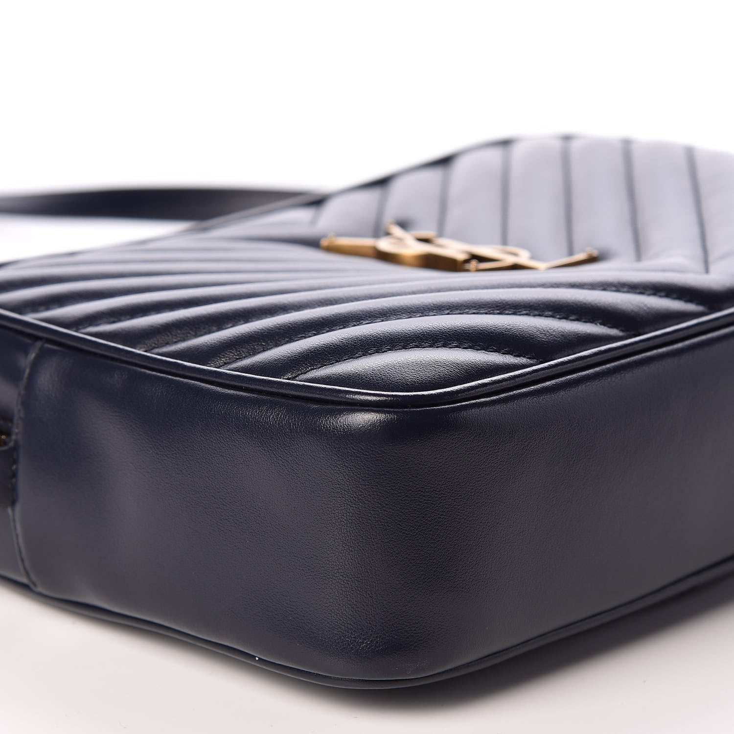 Saint Laurent Calfskin Matelasse Lou Camera Bag Navy 9 of 12