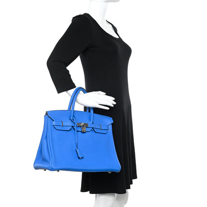 Hermes Togo BIRKIN 35 Bleu Hydra 2 of 12