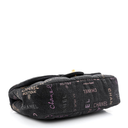 Chanel Denim Quilted Denim Mood Large Flap Black Multicolor 4 of 10