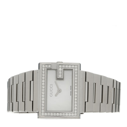 Gucci Stainless Steel Diamond Bezel Mother of Pearl 31mm 100L Quartz Watch 2 of 4