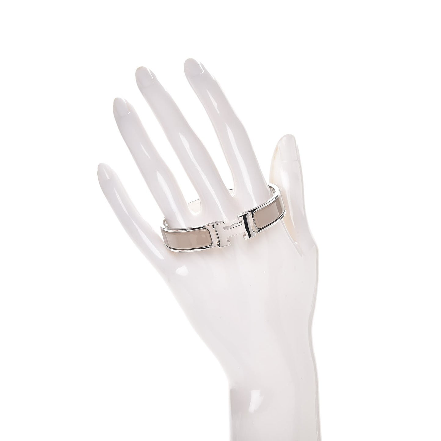 Enamel Narrow Clic Clac H Bracelet PM Marron Glace