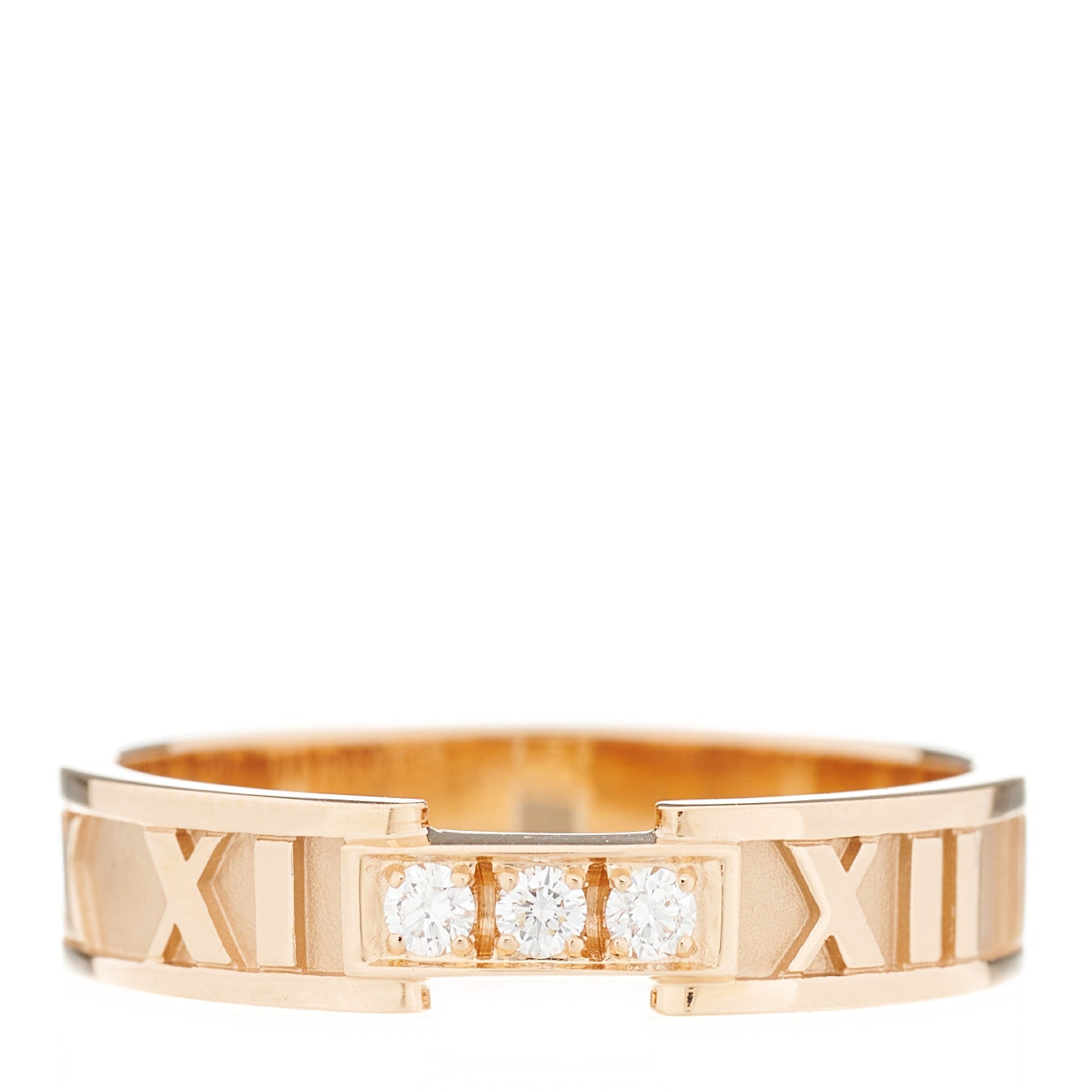 Tiffany 18K Rose Gold Diamond Atlas Ring 67 12 1 of 6