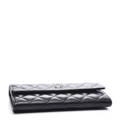 Chanel Caviar Quilted Large Gusset Flap Wallet Black 3 of 9