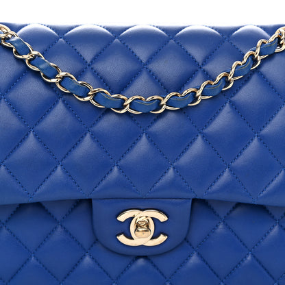 Chanel Lambskin Quilted Medium Double Flap Royal Blue 8 of 10