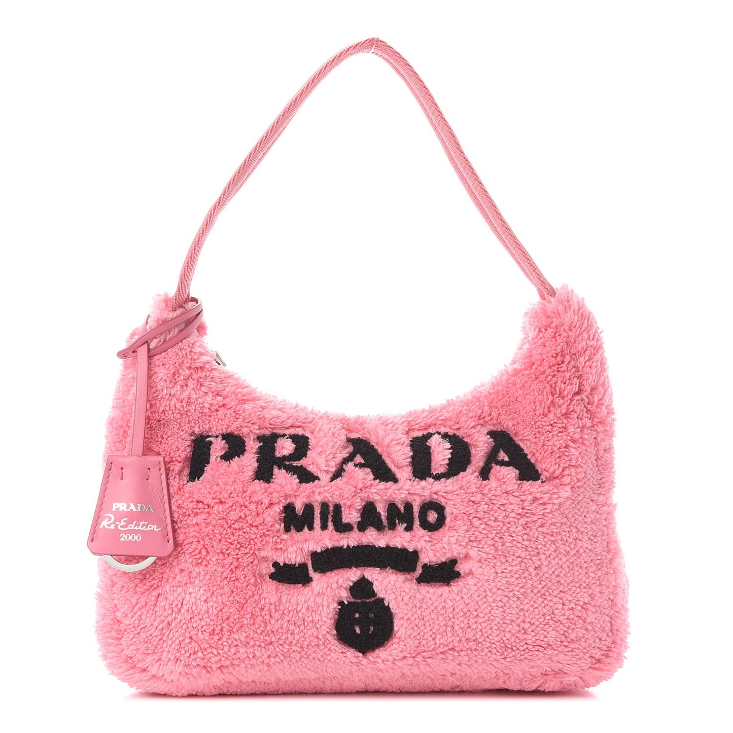 Terry Cloth Mini Re-Edition 2000 Bag Petalo Black