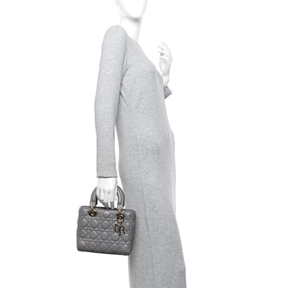 Christian Dior Lambskin Cannage Small Lucky Badges My Lady Dior Grey 2 of 11