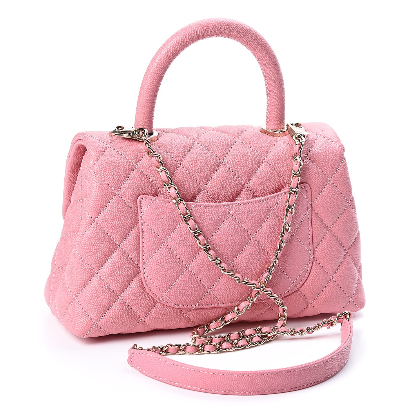 Caviar Quilted Mini Coco Handle Flap Pink
