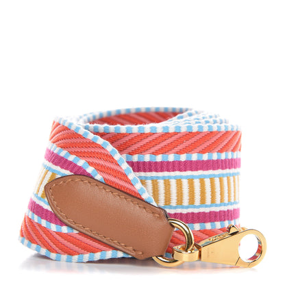 Hermes Toile Swift 50mm Sangle Cavale Shoulder Strap Capucine Magnolia Gold 1 of 4