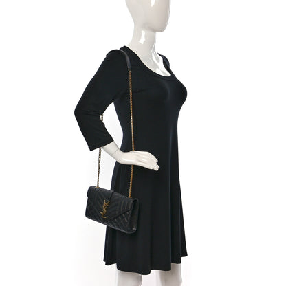 Saint Laurent Grain De Poudre Textured Mixed Matelasse Triquilt Small Monogram Satchel Black 2 of 8