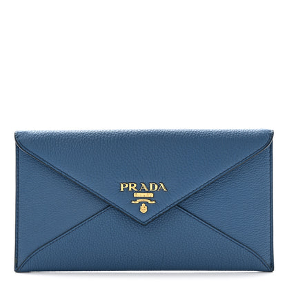 Prada Vitello Grain Envelope Wallet Cobalto 1 of 15
