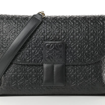 Loewe Goatskin Embossed Avenue Shoulder Bag Black 7 of 11