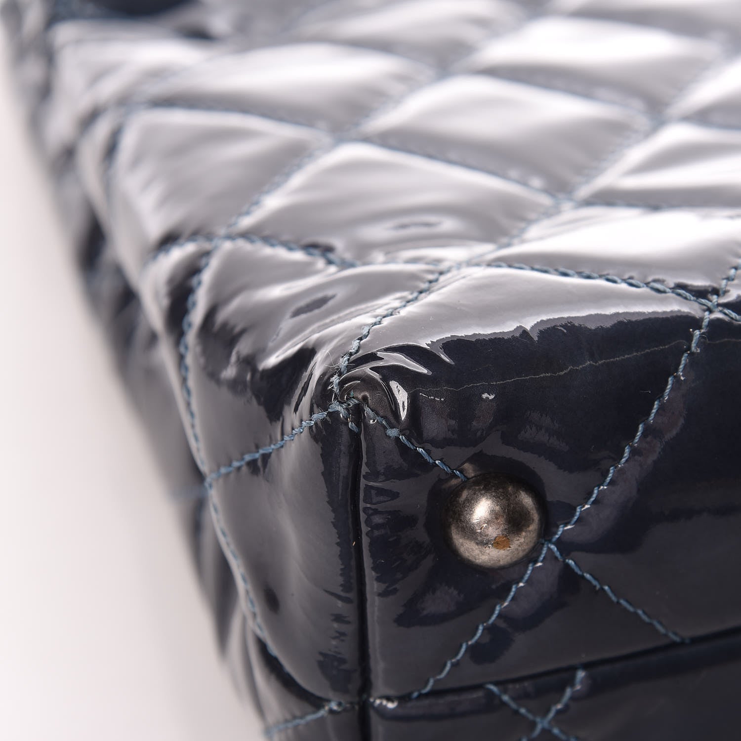 Chanel Patent Quilted Reissue 2.55 Tote Blue 15 of 15