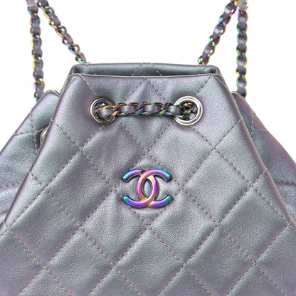 Chanel Iridescent Lambskin Calfskin Small Quilted Gabrielle Backpack Light Purple 8 of 12