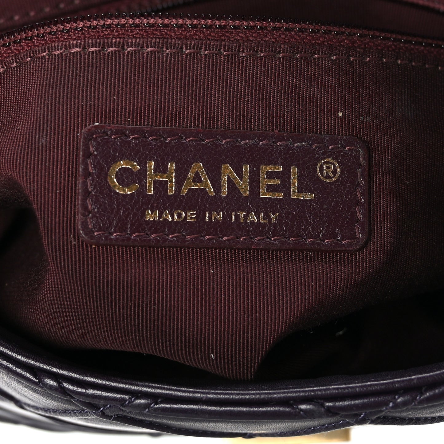 Calfskin Diamond Debossed Medium Cosmos Flap Purple