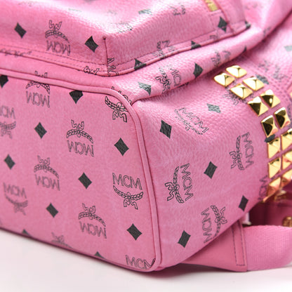 MCM Visetos Small Side Stud Stark Backpack Pink 7 of 7