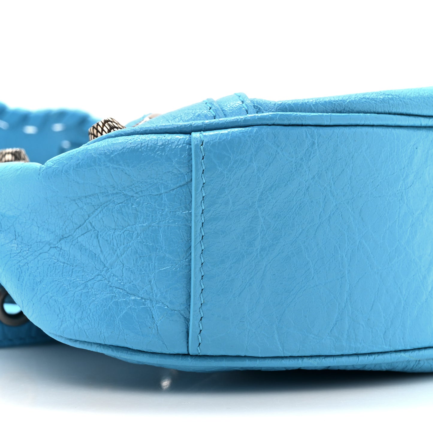 Agneau Arena Le Cagole Shoulder Bag XS Cyan