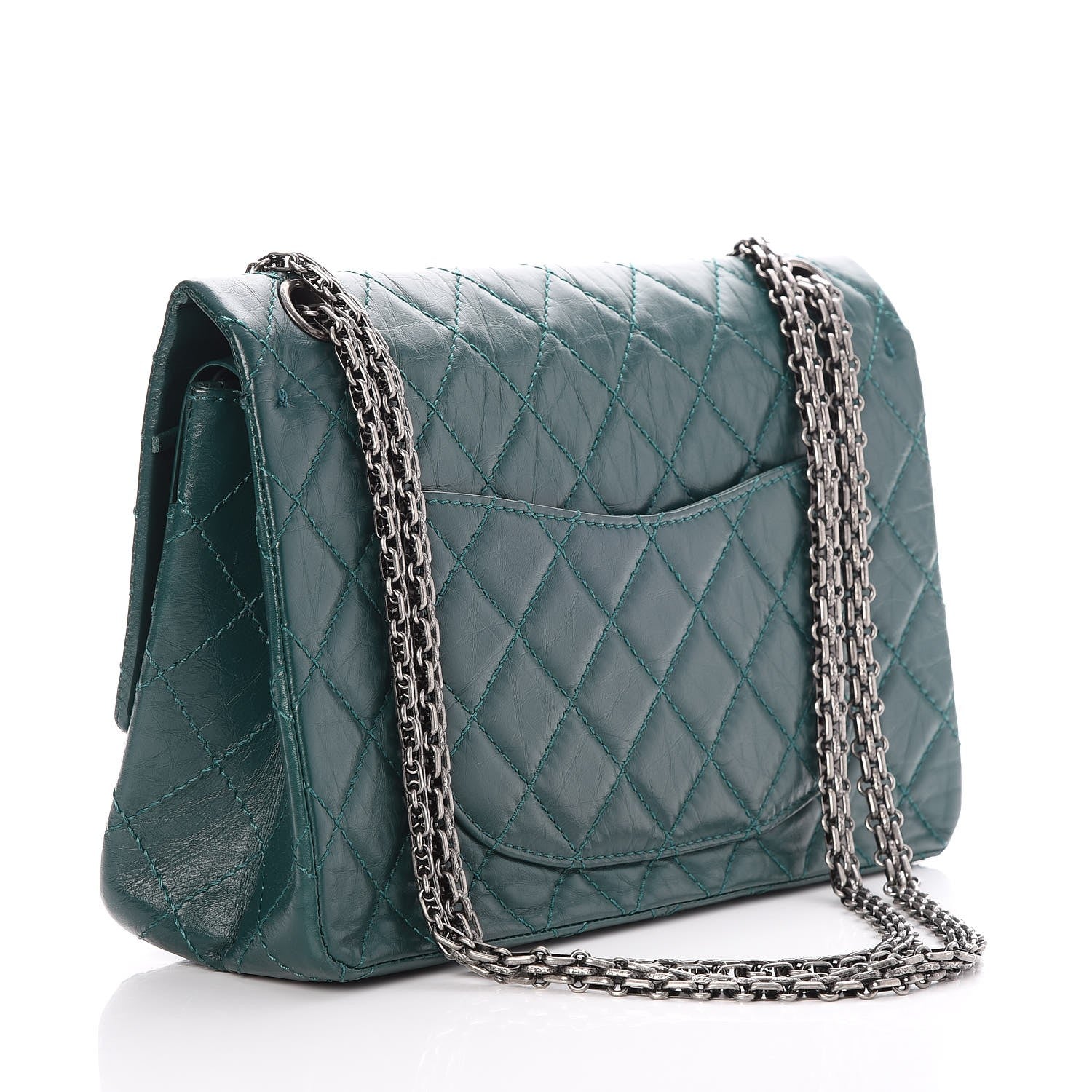 Chanel Aged Calfskin 2.55 Reissue 226 Flap Dark Green 4 of 8