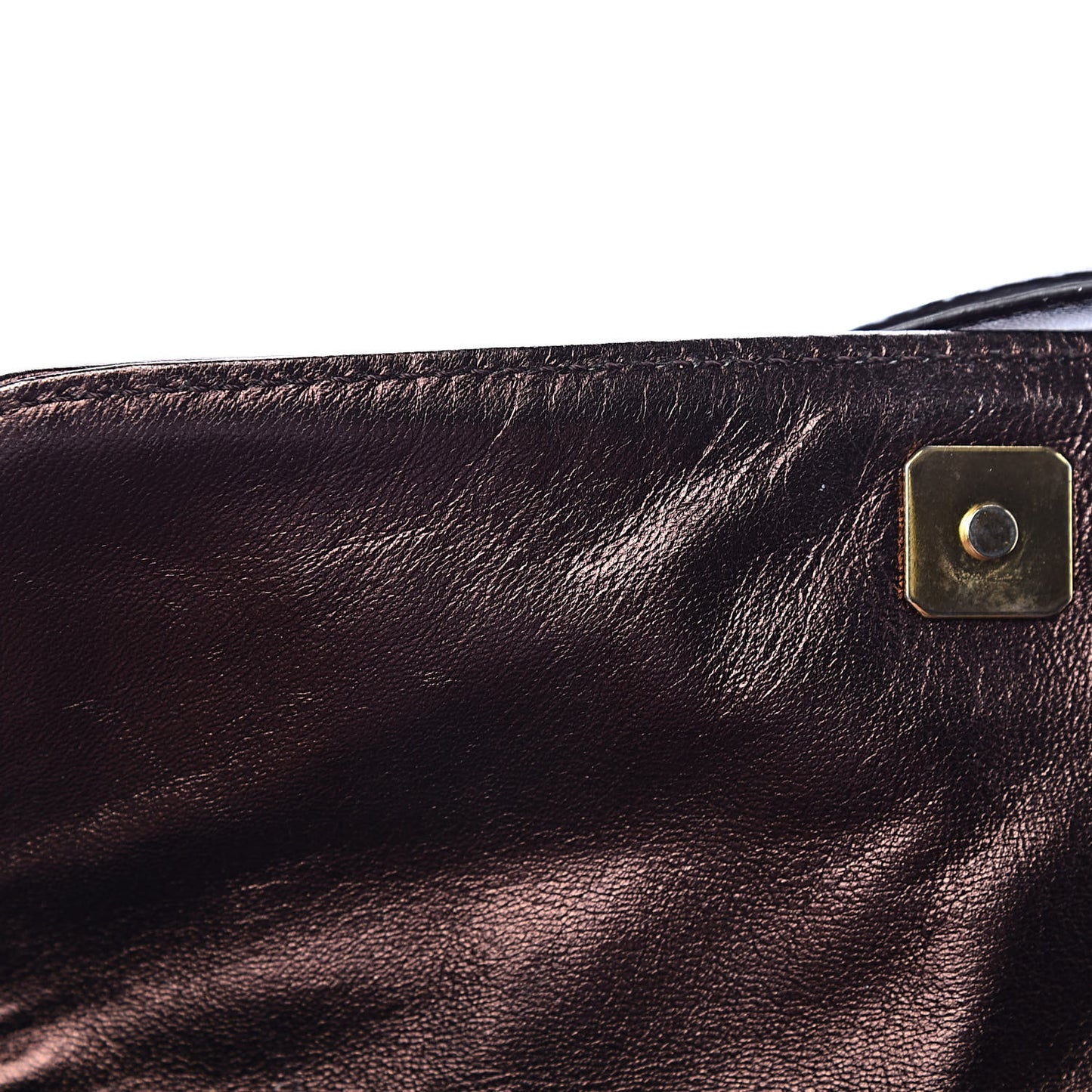 Metallic Calfskin FF Embossed Small Chef Shoulder Bag Bronze