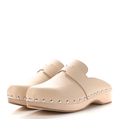 Hermes Calfskin Calya Mules 36 Hetre 3 of 14