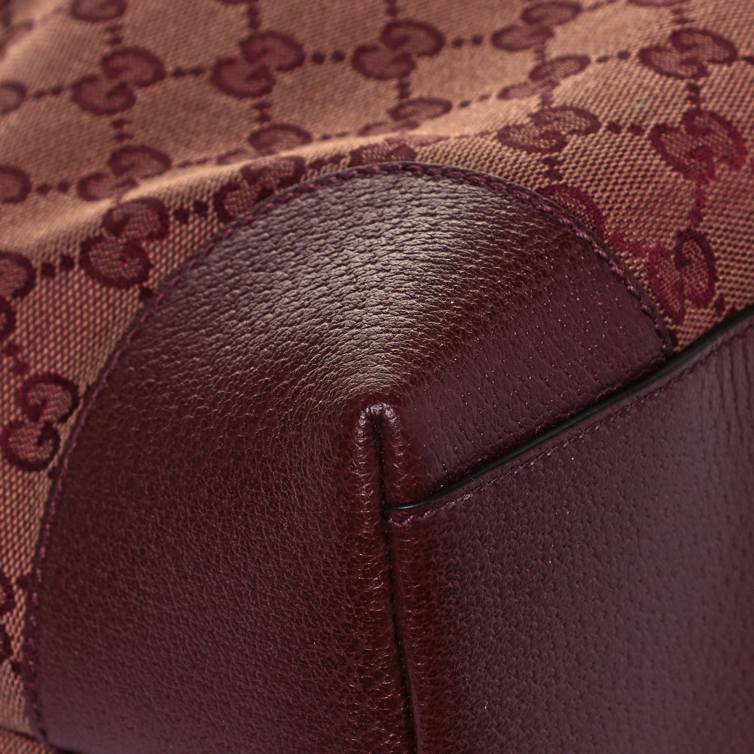 Gucci Monogram Textured Dollar Calfskin Web Medium Ophidia Shopping Tote Sahara Rubino Chardonnay 9 of 12