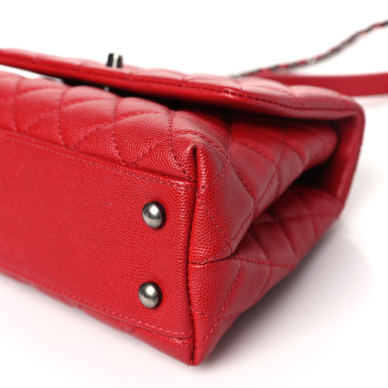 Chanel Caviar Quilted Mini Coco Handle Flap Red 10 of 10