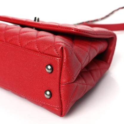 Chanel Caviar Quilted Mini Coco Handle Flap Red 10 of 10