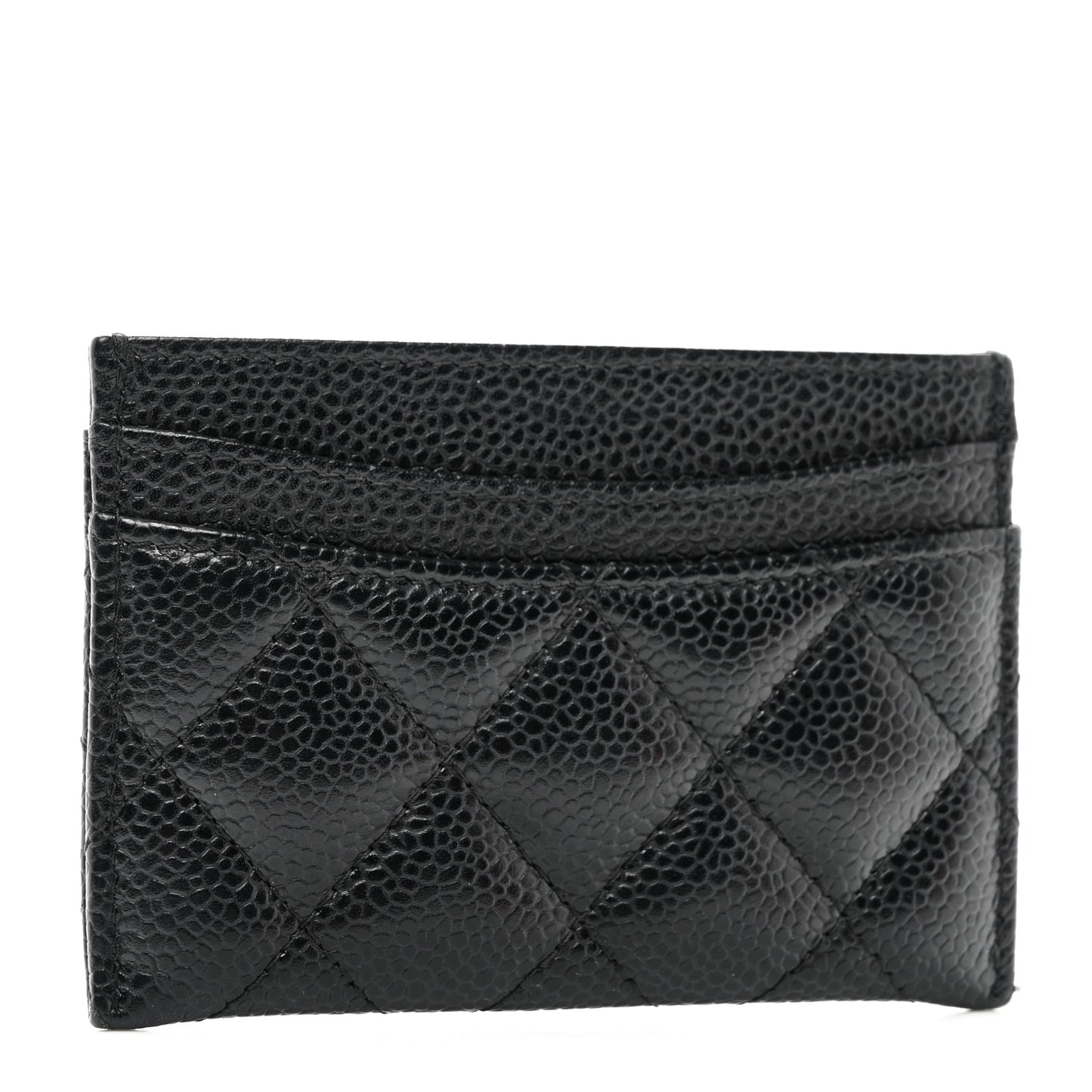 Caviar Quilted Card Holder Black