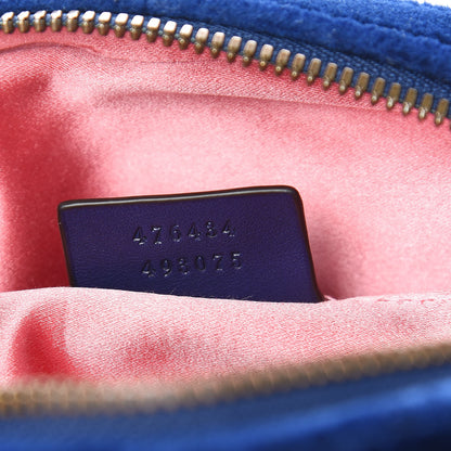 Gucci Velvet Matelasse GG Marmont Belt Bag 85 34 Cobalt Blue 9 of 13