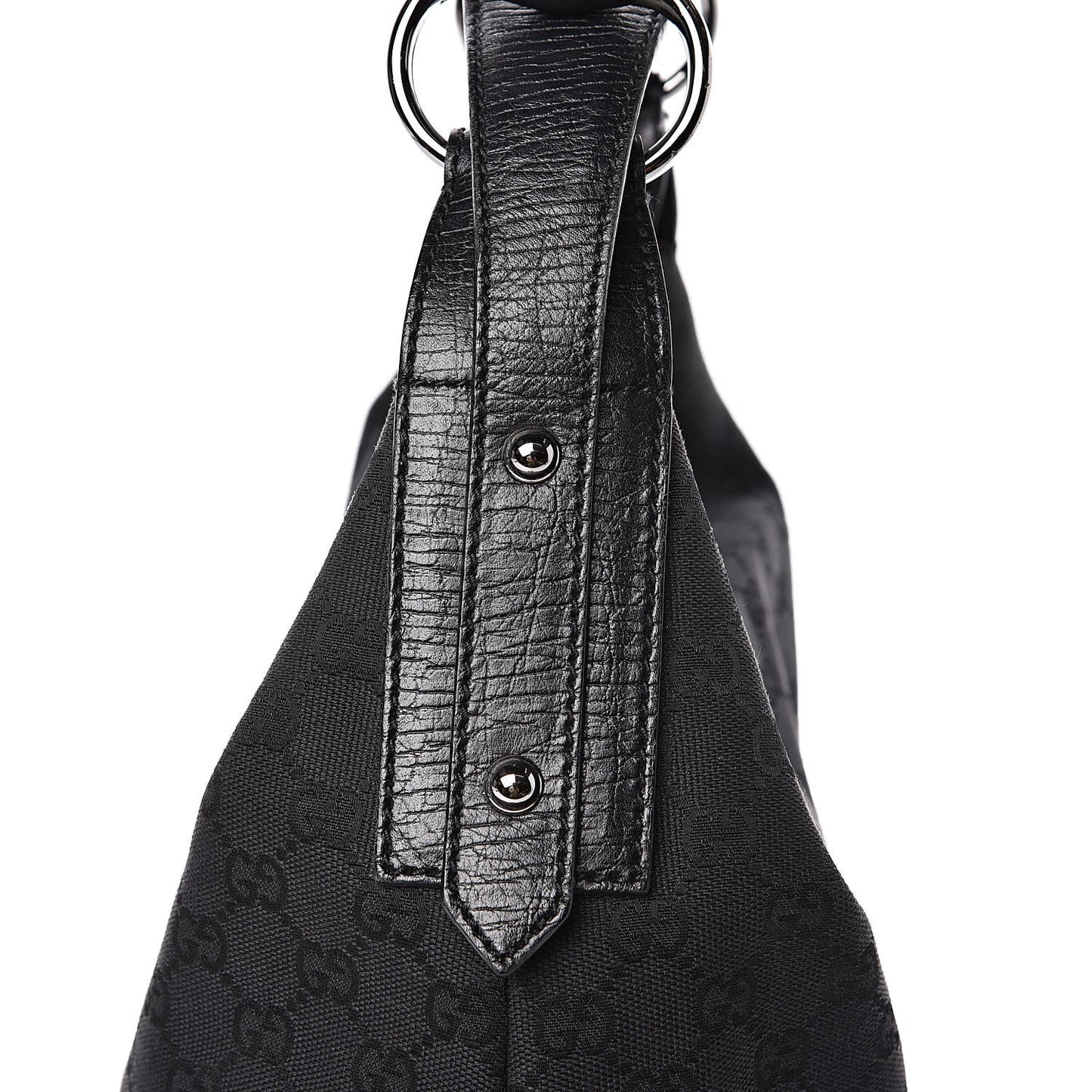 Monogram Medium Horsebit Chain Hobo Black