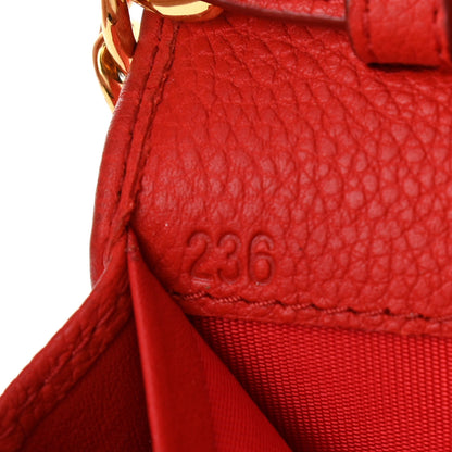 Prada Vitello Grain Metal Oro Chain Wallet Lacca 7 of 11